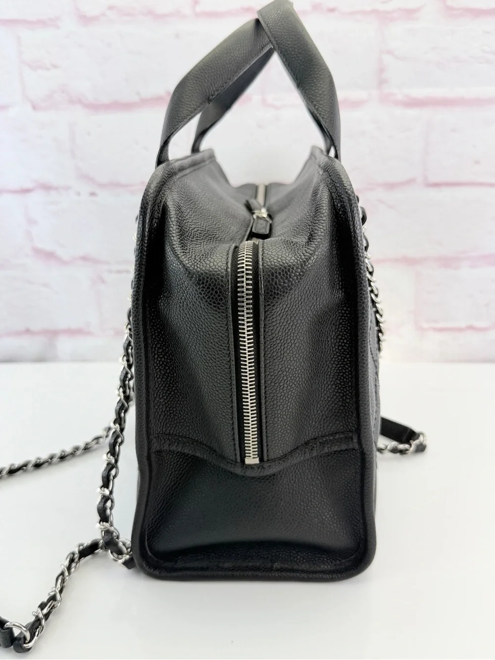 Chanel Deauville Bowling Bag Quilted Caviar Medium